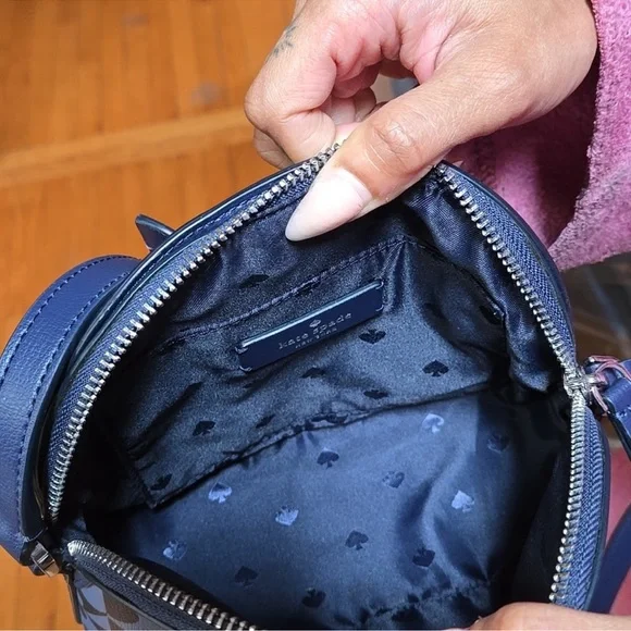 KATE SPADE EUC Blue Floral Crossbody Bag with Minor Callout Pictured - Picture 8 of 8
